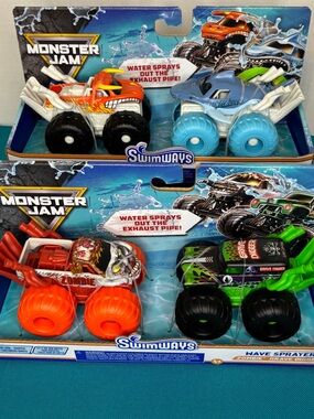 Brand new monster jam Swimways wave sprayers! 4 cars included!